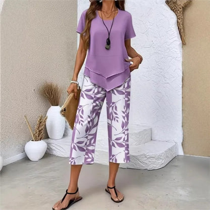 COMPLETO CASUAL COMPOSTO DA TUNICA A GIROCOLLO E PANTALONI A GAMBA LARGA